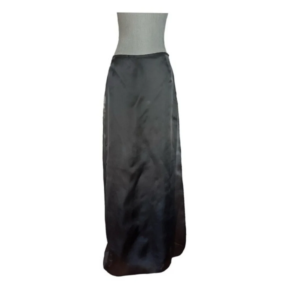 LAFAYETTE 148 Silk Maxi Skirt Black Organza Sheer Circle Women's Skirt Size 12